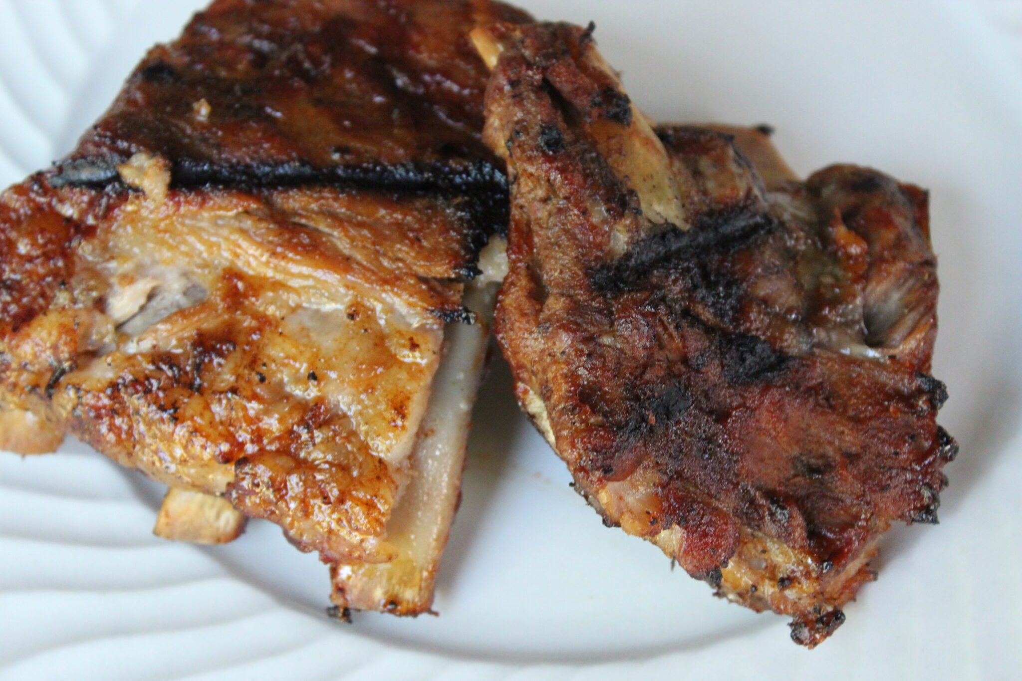 rootbeer ribs on a plate. 