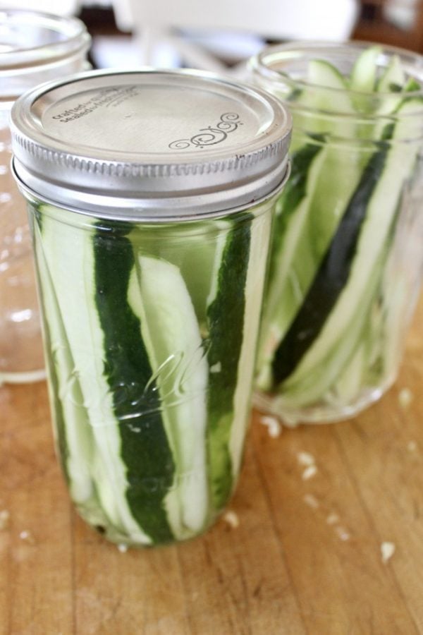 cucumber spears in a jar