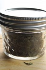 dried basil in a jar