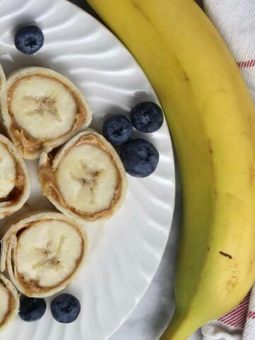 sliced peanut butter and tortilla rolls