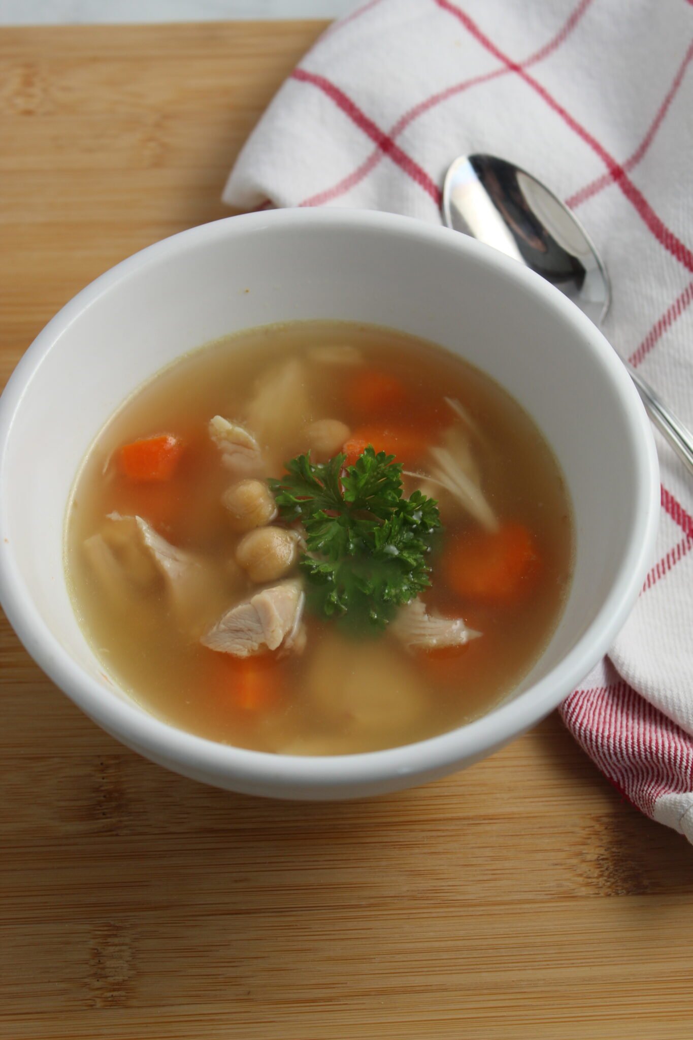 Rotisserie Chicken Soup Recipe (with Chickpeas) - Momcrieff