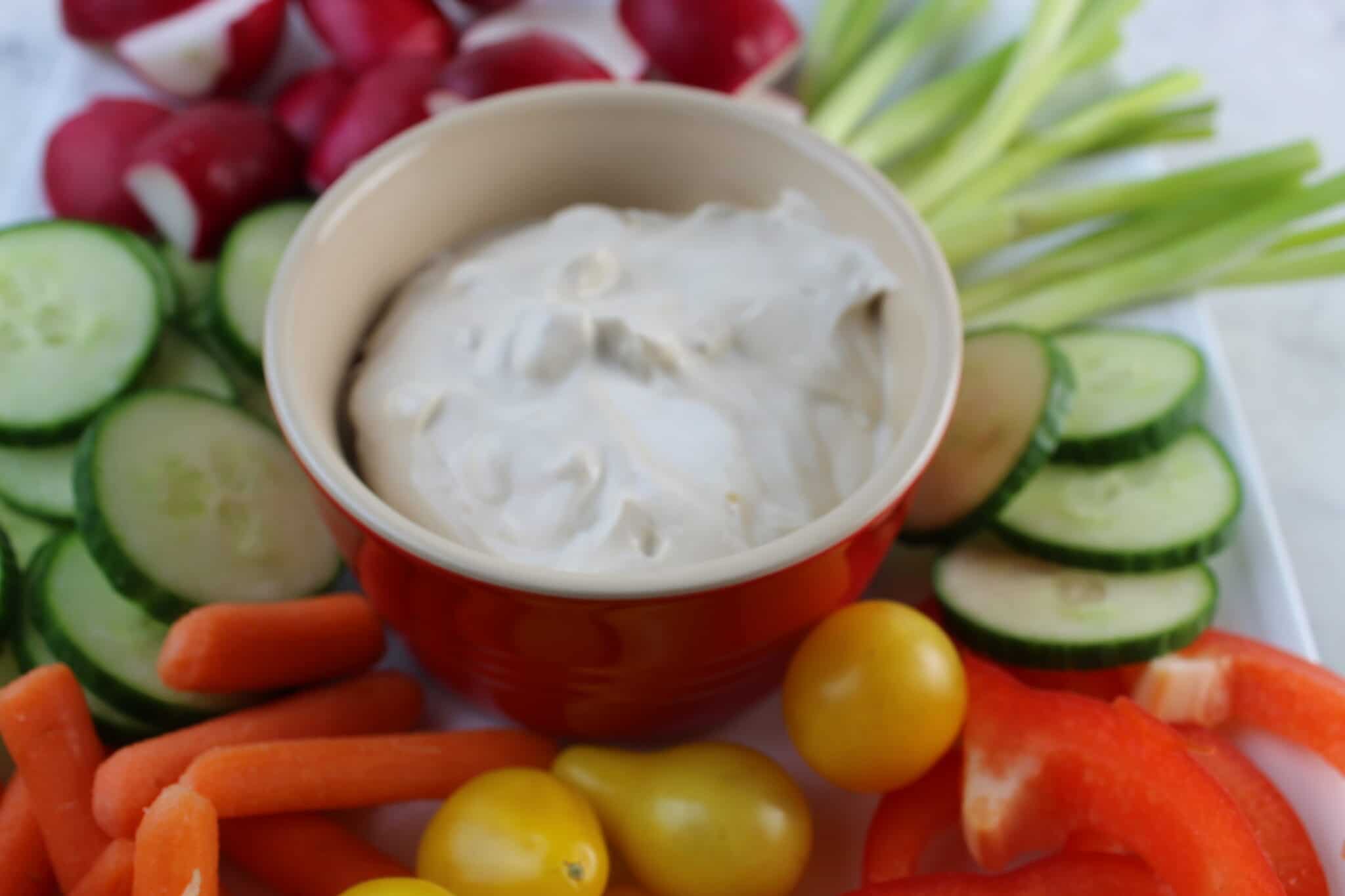 veggie dip closeup