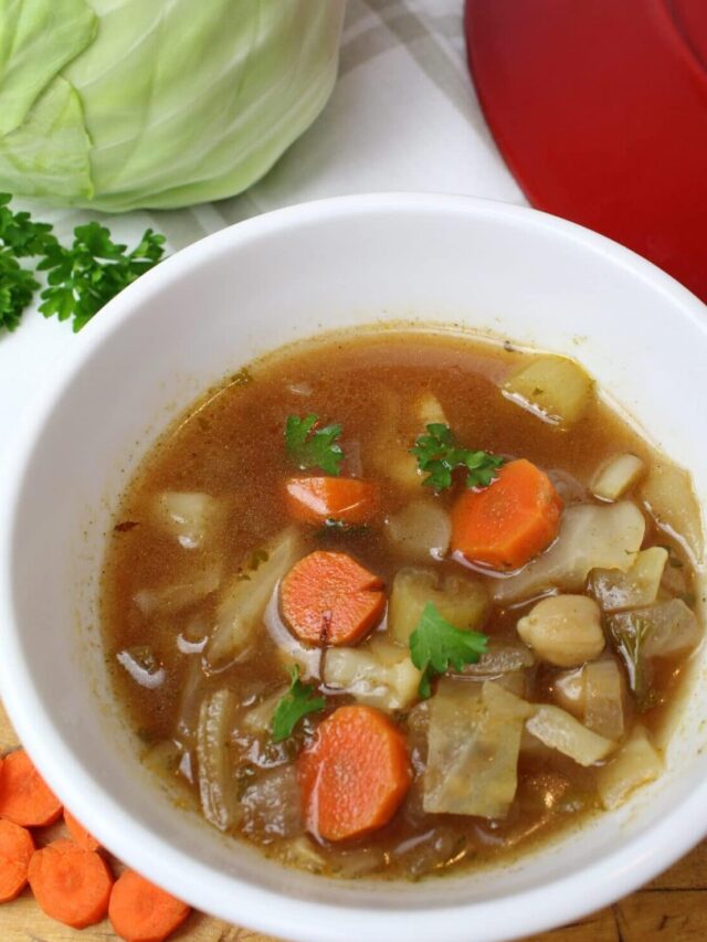 Cabbage vegetable soup low calorie and satisfying Momcrieff