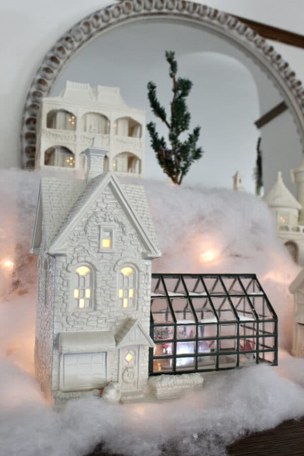 white Christmas village