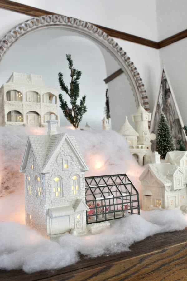 white Christmas village