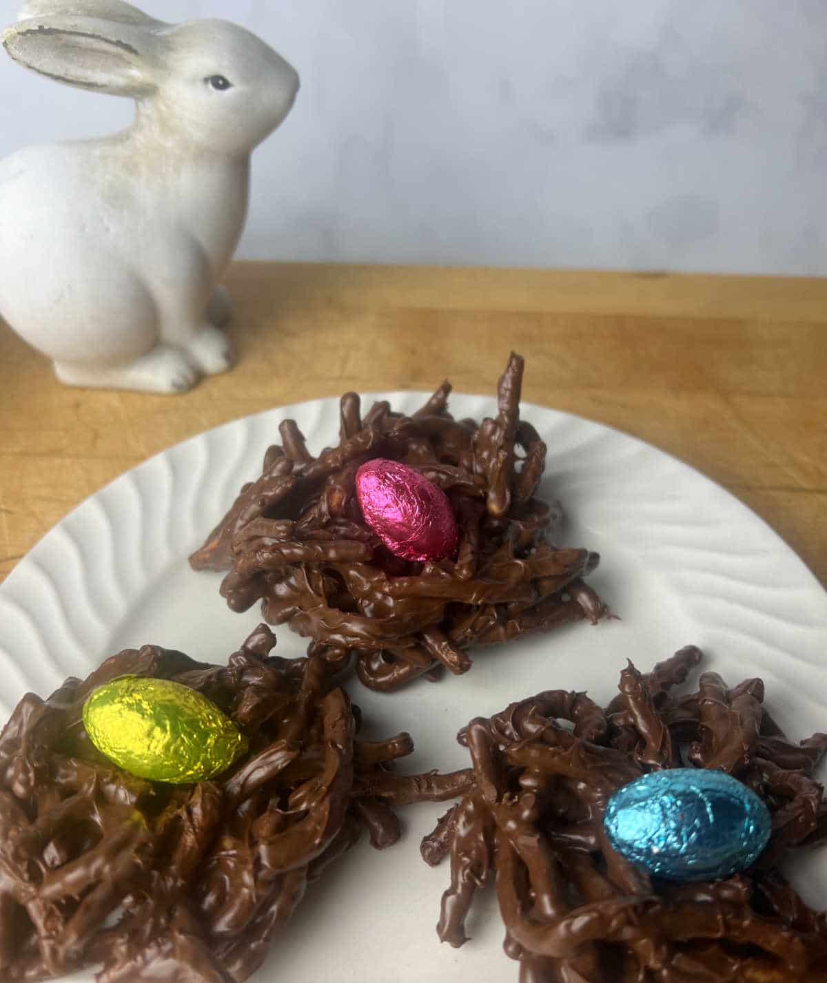 chocolate eggs in nest
