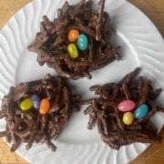 chocolate nest with jelly beans as eggs