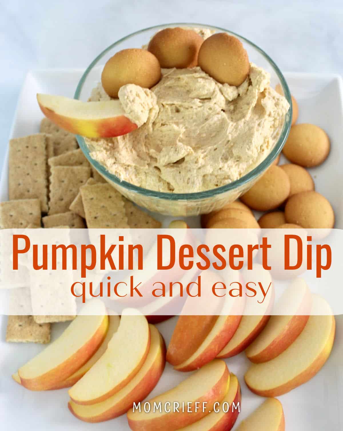 pumpkin dip with averlay stating pumpkin dessert dip quick and easy