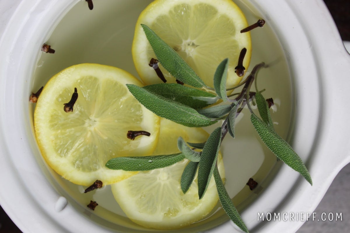 lemon slices, sage and whole cloves