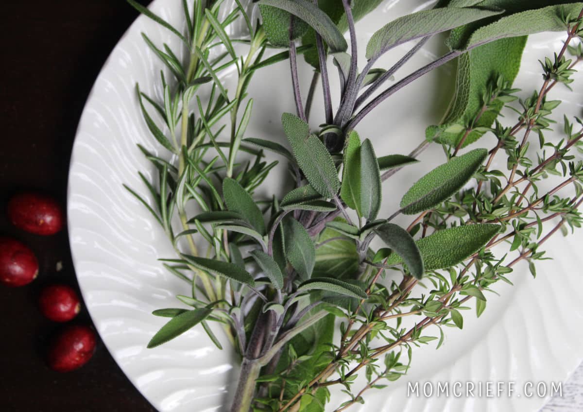 fresh sage, thyme and rosemary