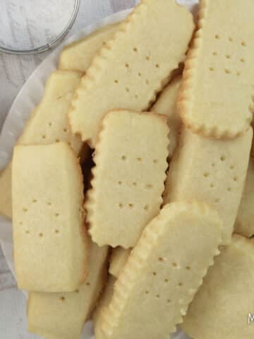 shortbread cookies on a white plate