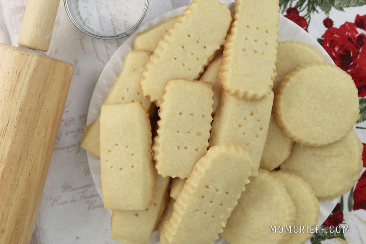 shortbread cookies on a white plate