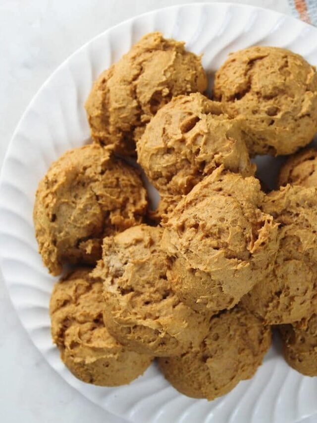 pumpkin quickies cookies on a white plate