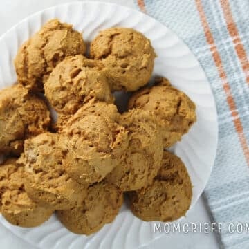 pumpkin quickies cookies on a white plate
