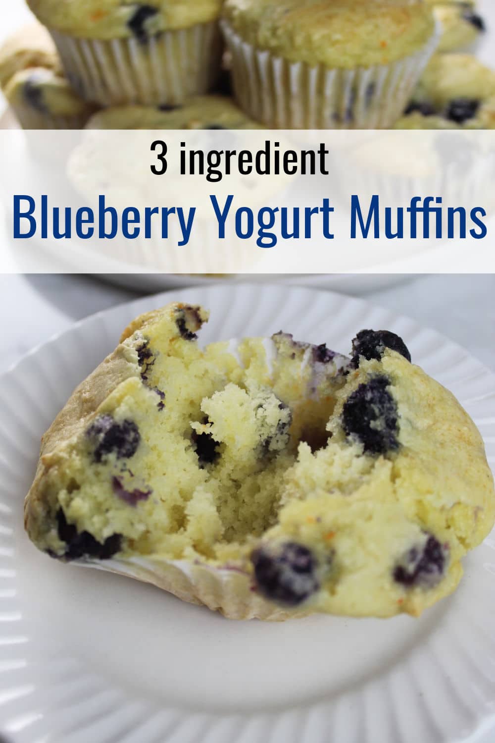 close up of an open blueberry yogurt muffin.