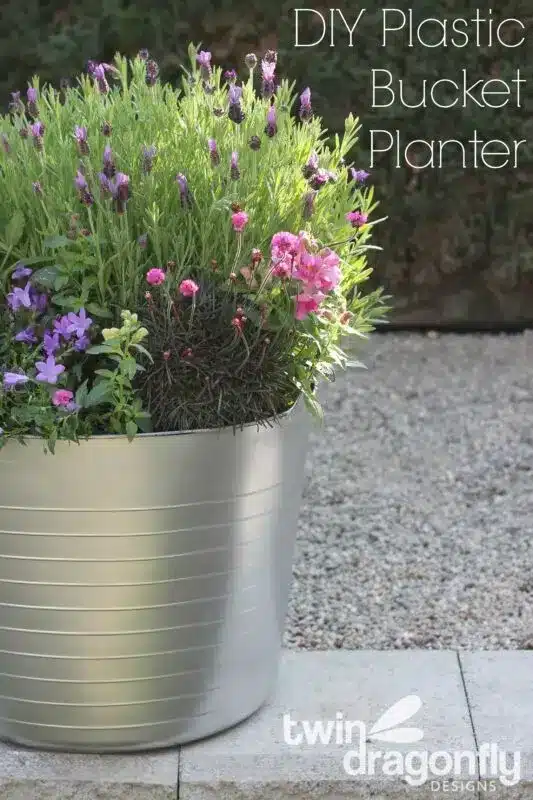 plastic garden planter makeover