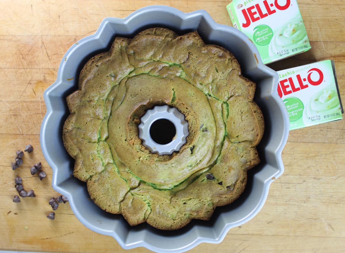 large pistachio bundt cake – just divine delights