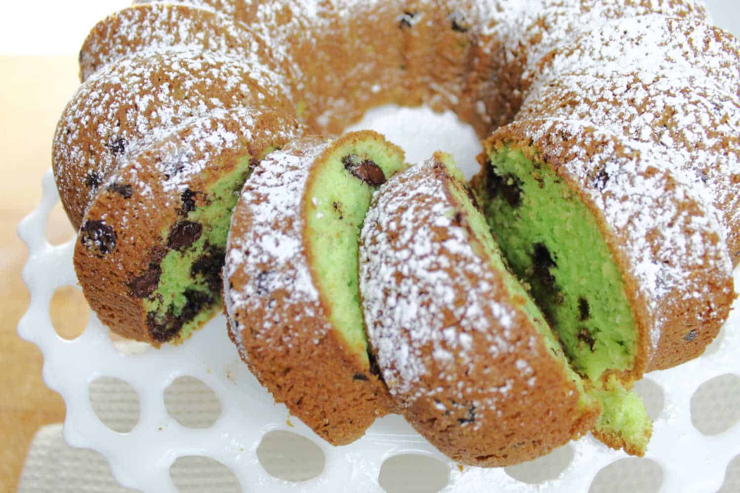 large pistachio bundt cake – just divine delights