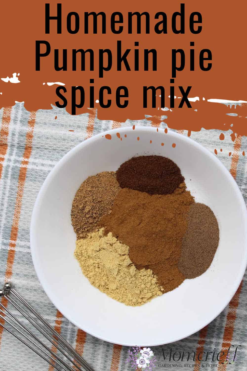 pumpkin pie spices in a white bowl.