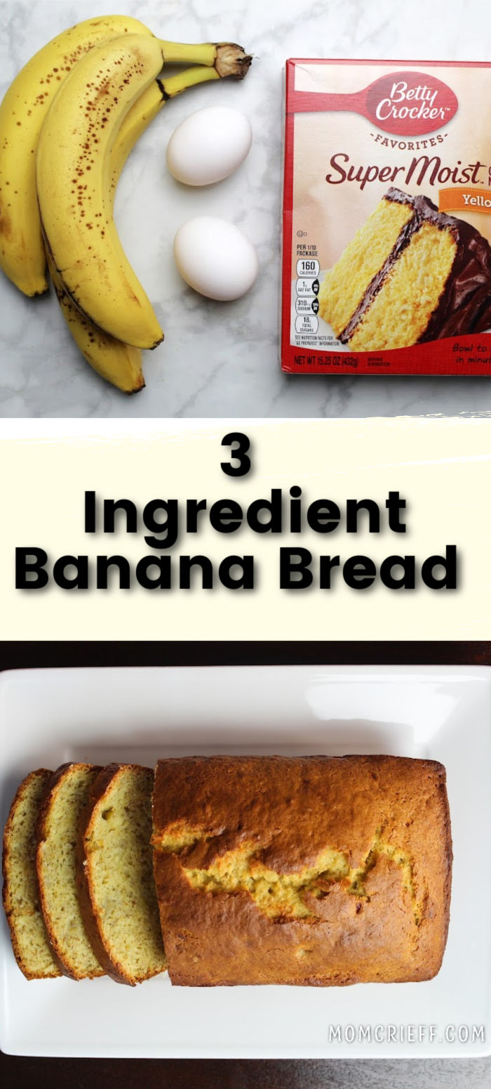 Delicious Three Ingredient Banana Bread - Momcrieff