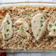 No peek chicken and rice casserole.