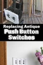 The original 100 year old push button switch and a new reproduction push button switch.
