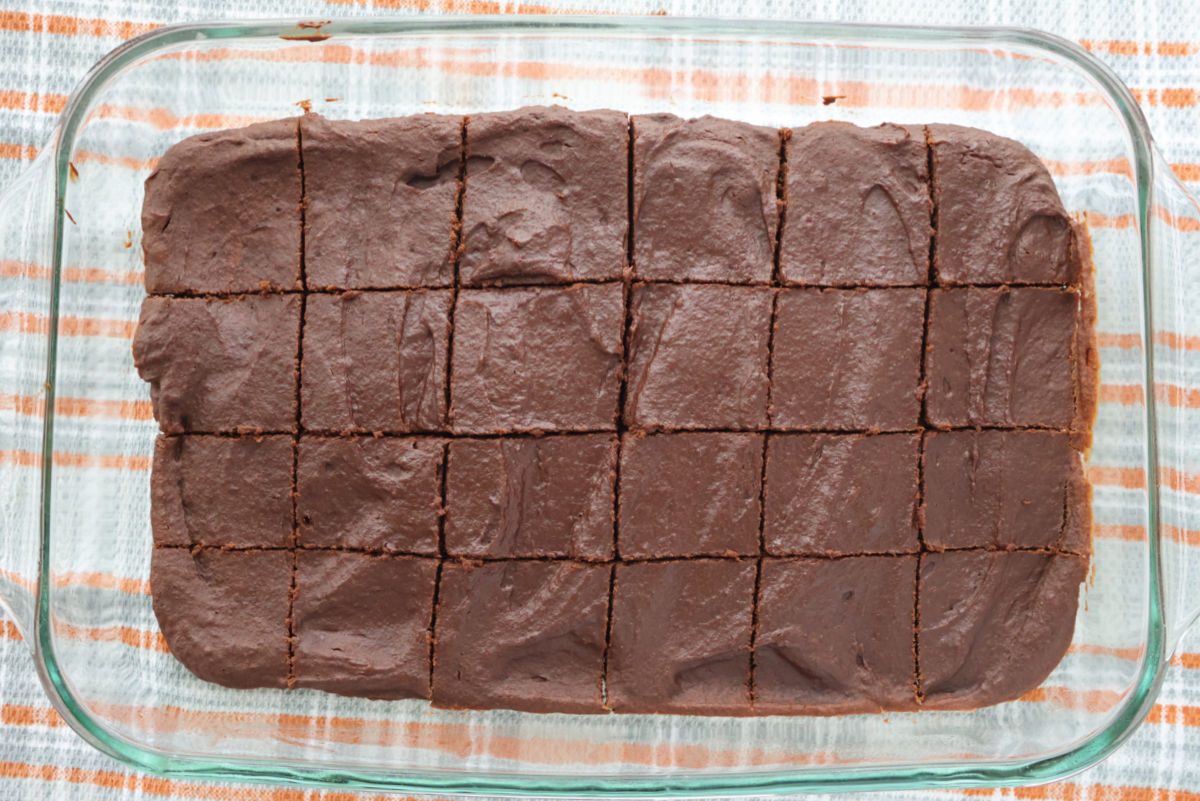 brownies cut into 24 pieces.