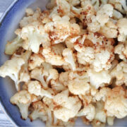 cauliflower florets seasoned and air fried.