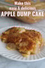 3 ingredient apple dessert with bubbly apple filling and crisp cake topping.