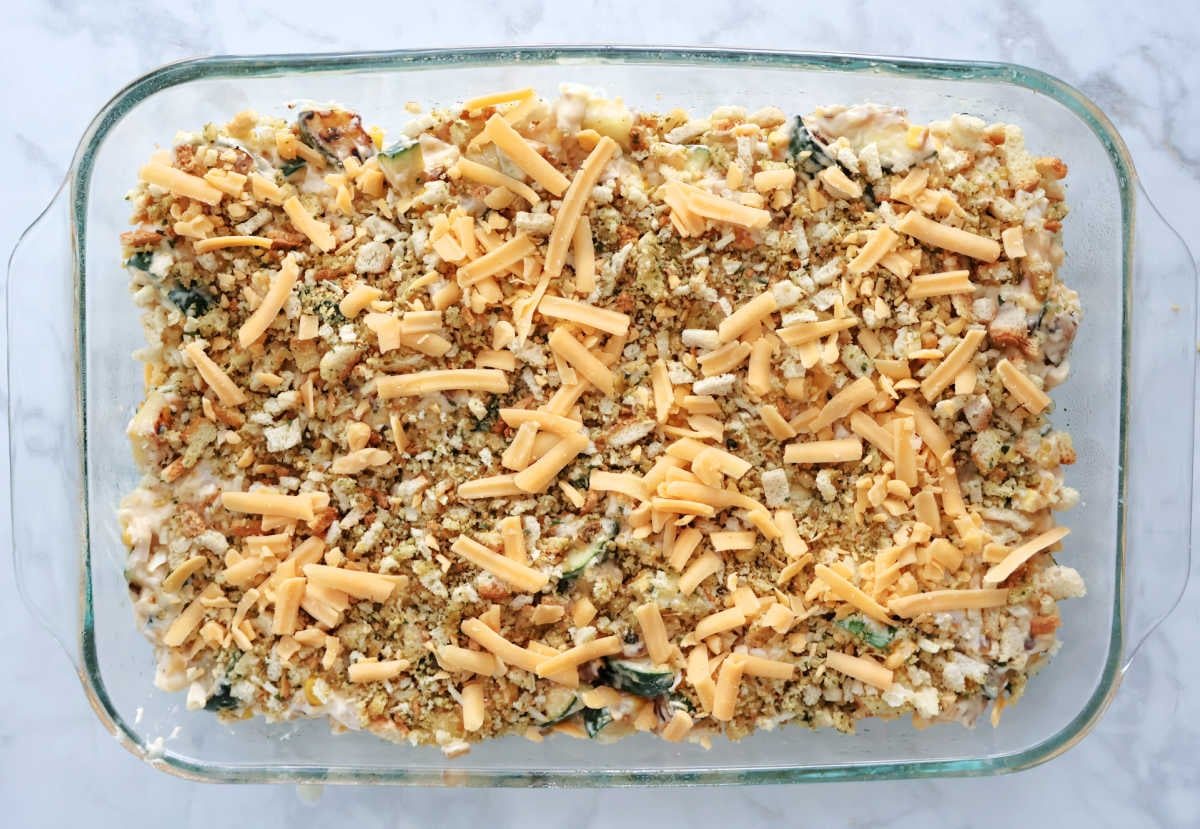 oven ready zucchini, chicken and stovetop stuffing casserole