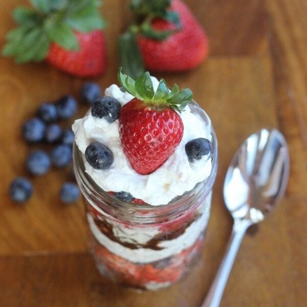 Red white and blue trifle