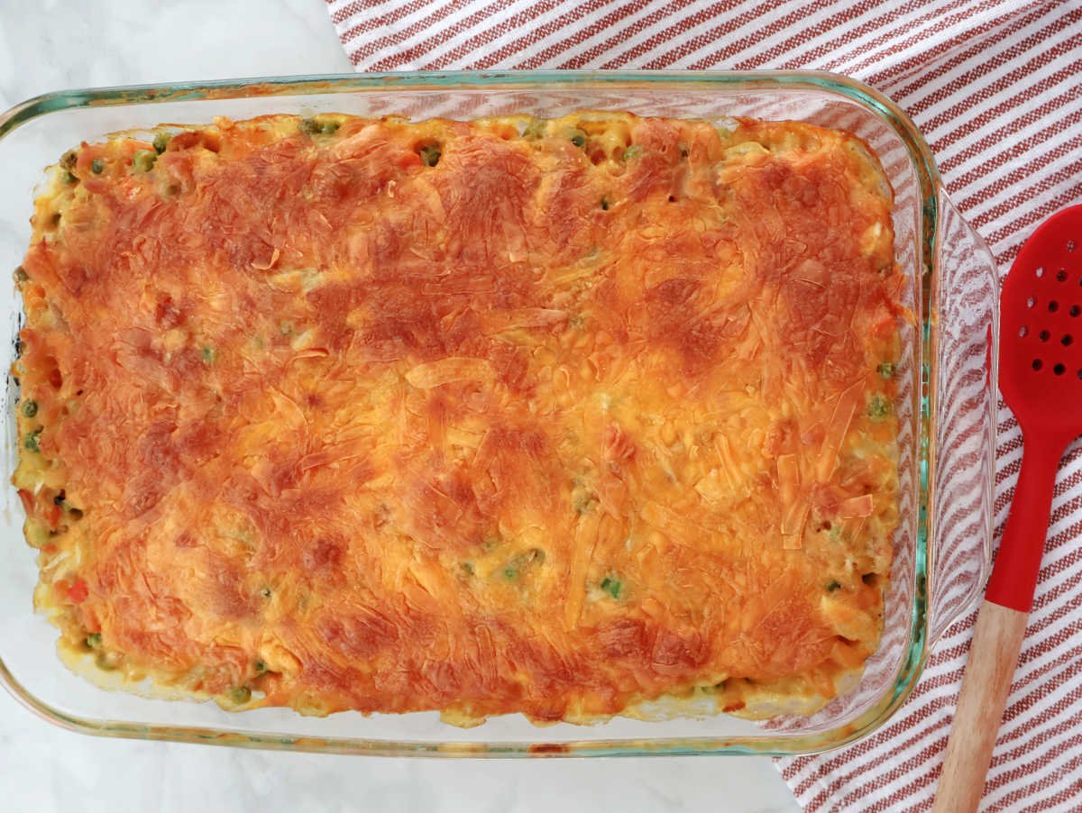 finished turkey noodle casserole