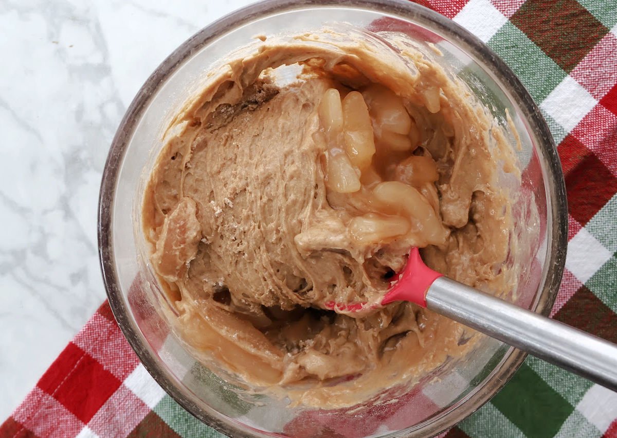 Mixing the three ingredients for the Are You Kidding Me Cake.