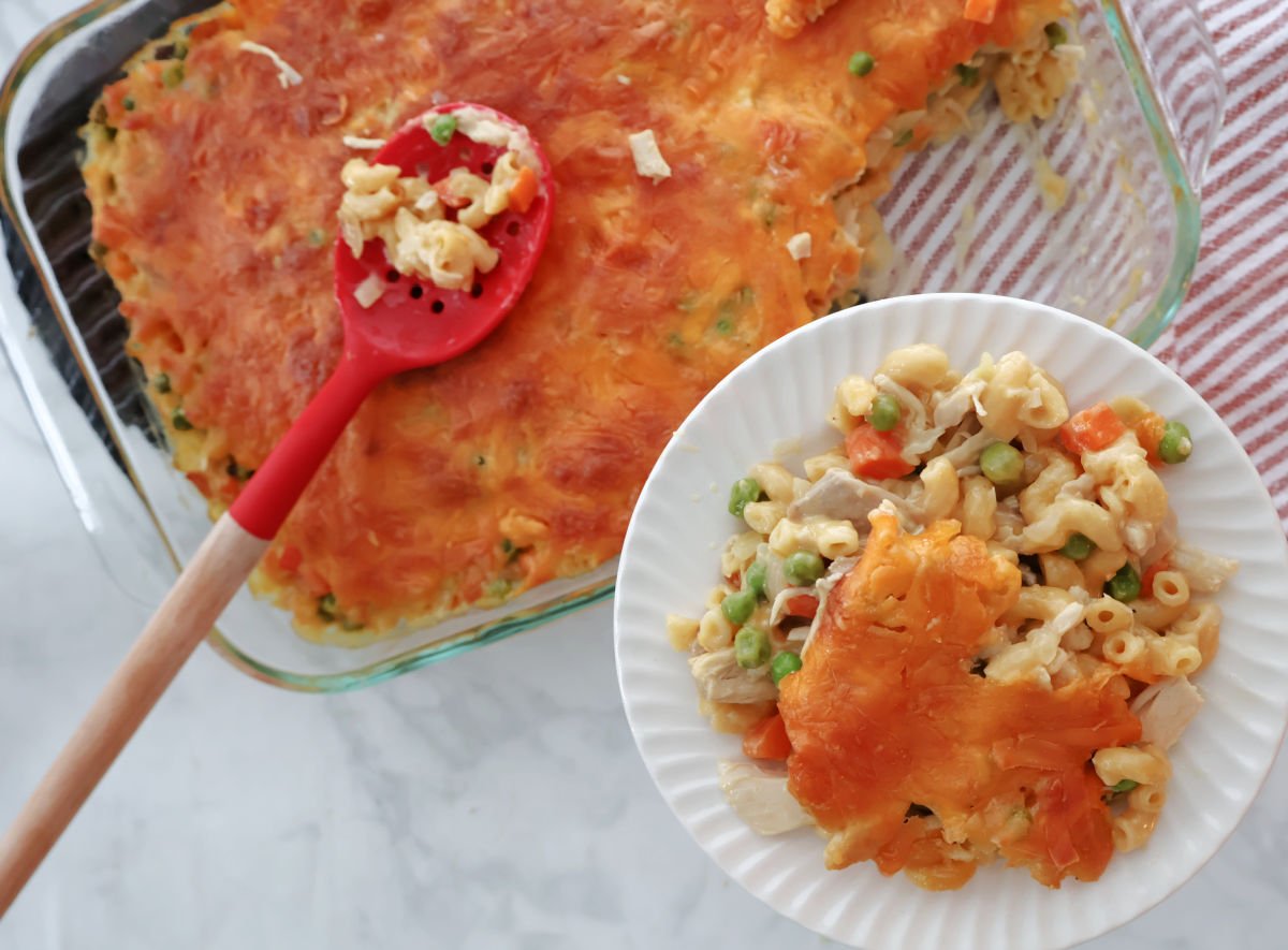 turkey noodle casserole on a plate