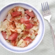 smothered cabbage and kielbasa