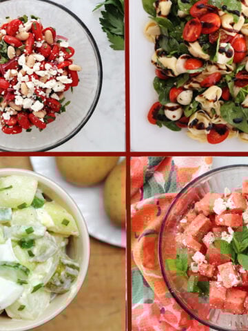 collage of salads for every season square image
