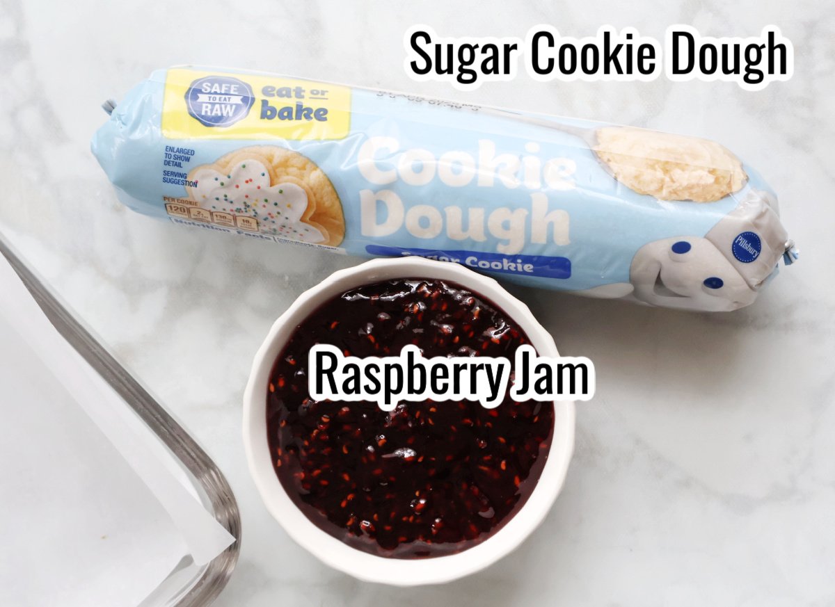 ingredients in 2 ingredient raspberry bars