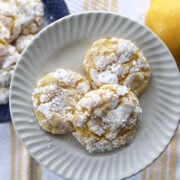lemon cool whip cookies on a white plate