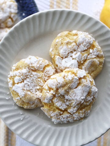 lemon cool whip cookies on a white plate