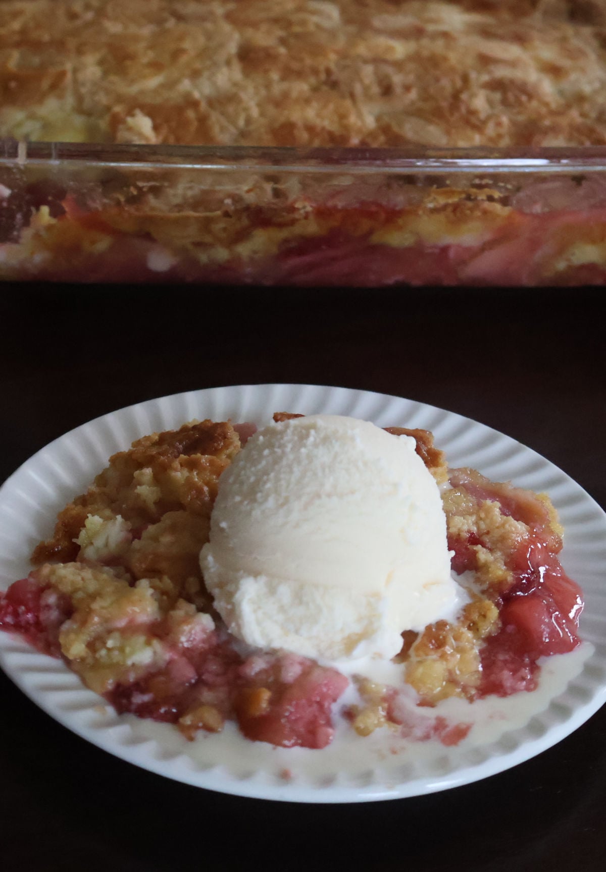 serve dump cake with whipped cream