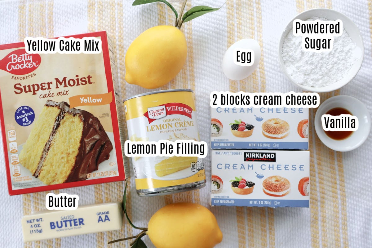 ingredients in lemon cream cheese dump cake