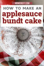Applesauce bundt cake with powdered sugar.